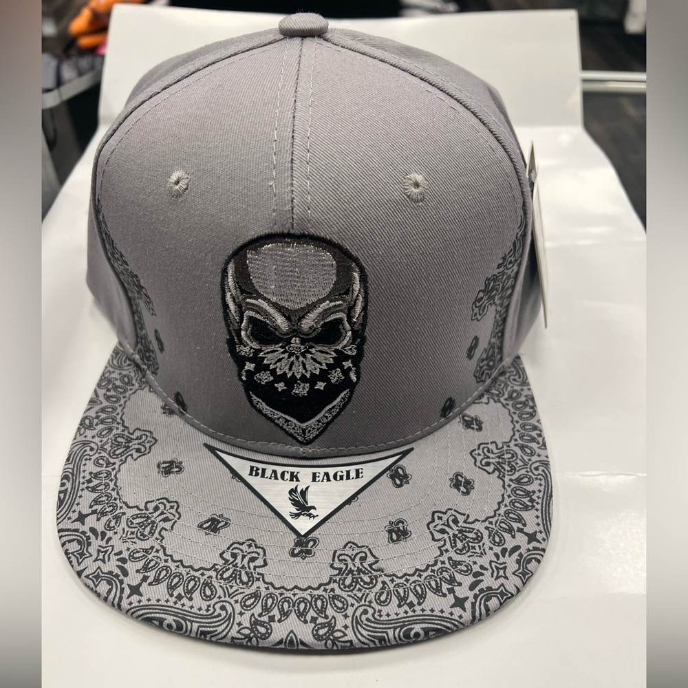 Black Eagle Gray Bandana Snapback Cap